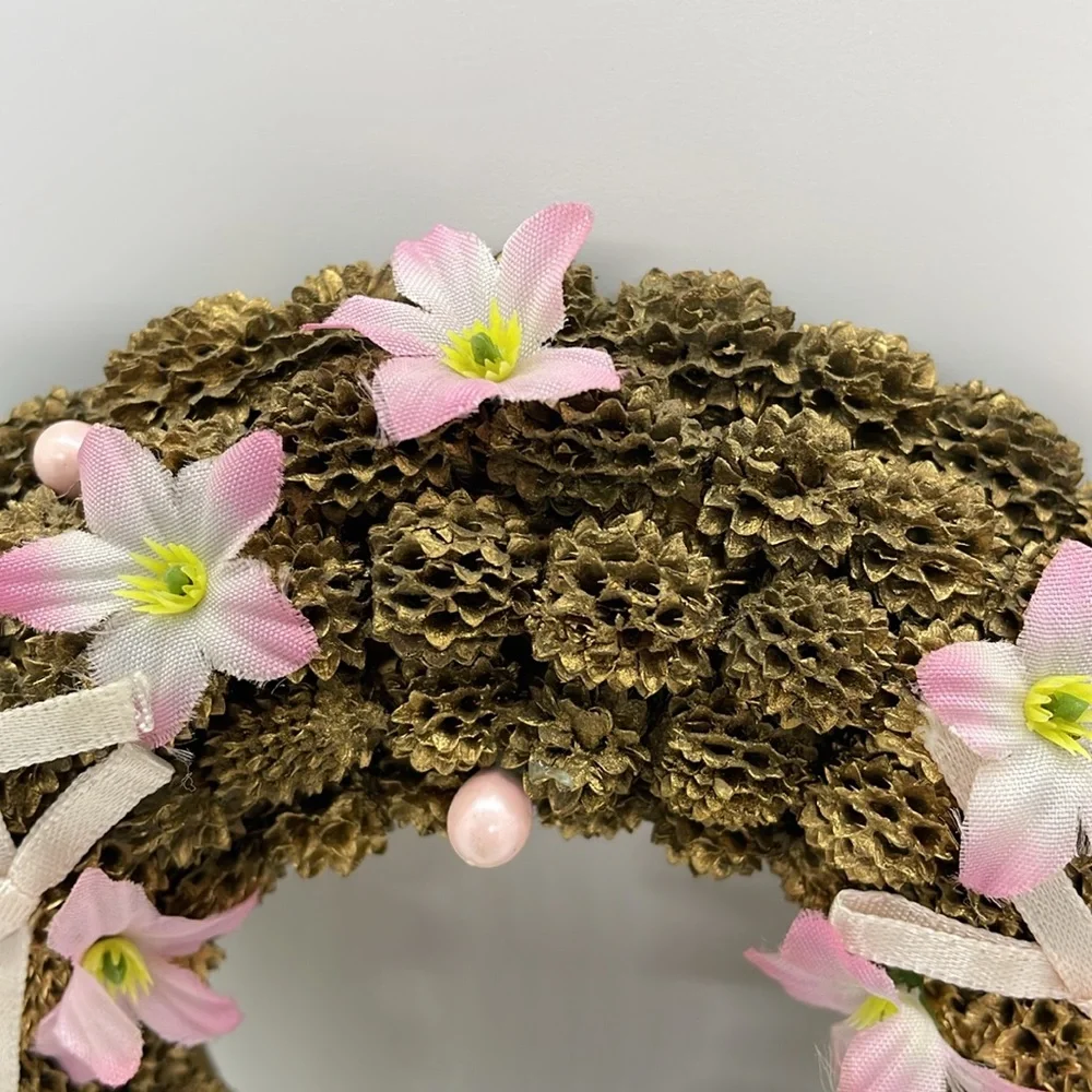 Gold Wreath Made Out of Thistle Burrs - 5.5 Inches